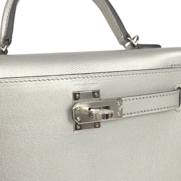 Hermès Kelly Sellier 20 Argent Chevre Chamkilight Palladium Hardware
