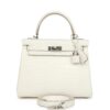 Hermès Kelly Retourne 25 Creme Chantilly Matte Crocodile Palladium Hardware