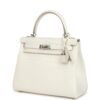Hermès Kelly Retourne 25 Creme Chantilly Matte Crocodile Palladium Hardware
