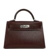H-K-260619-2-02 Hermès "Clou De Coeur" Kelly Sellier 20 Terre Chevre Chamkila Palladium Hardware