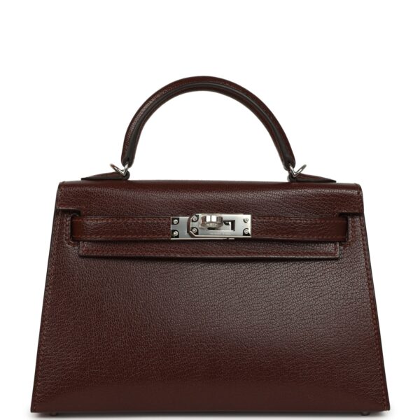 H-K-260619-2-02 Hermès "Clou De Coeur" Kelly Sellier 20 Terre Chevre Chamkila Palladium Hardware
