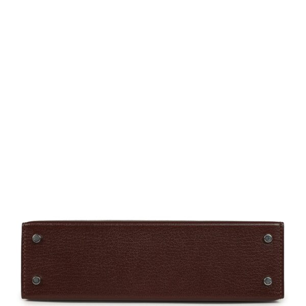 H-K-260619-2-07 Hermès "Clou De Coeur" Kelly Sellier 20 Terre Chevre Chamkila Palladium Hardware