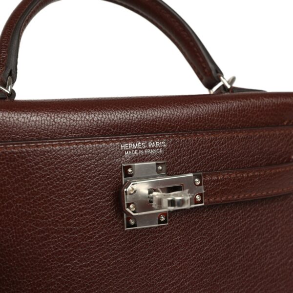 H-K-260619-2-08 Hermès "Clou De Coeur" Kelly Sellier 20 Terre Chevre Chamkila Palladium Hardware