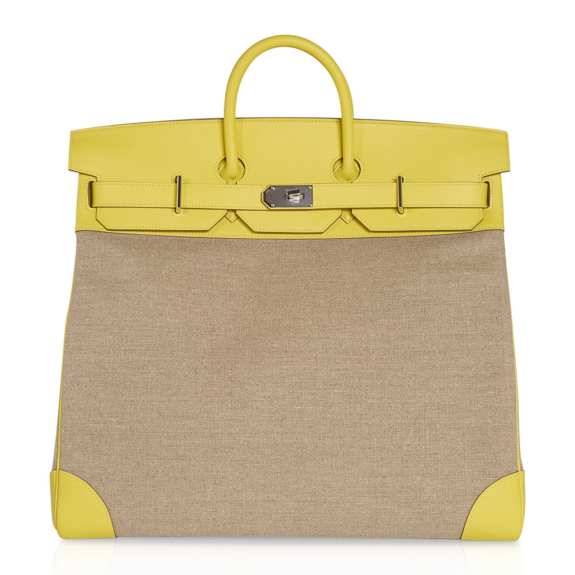 Lime_50Hac9477_06f53a21-0d36-43d Hermes HAC Birkin 50 Bag Lime Evercolor & Ficelle Toile with Palladium Hardware