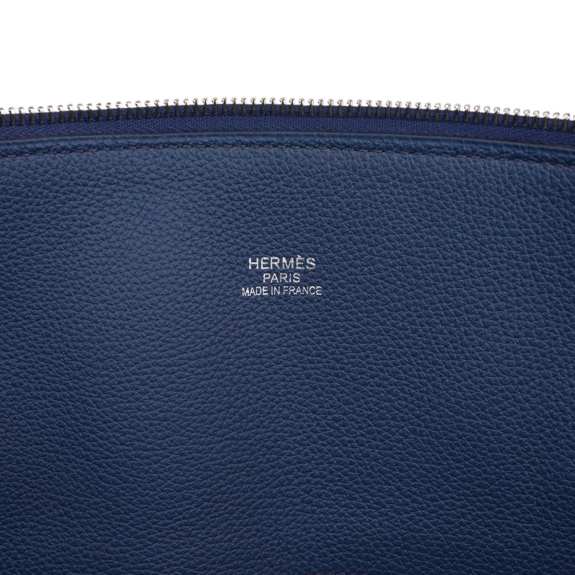 Hermes Bolide 45 Bag Blue de Prusse Togo Leather with Palladium Hardware