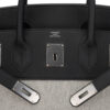 Hermes HAC Birkin 40 Bag Black Toile & Togo Leather with Palladium Hardware