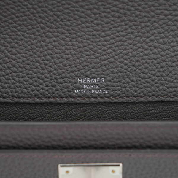 authentic-hermes-kelly-depeches Hermes Kelly Depeches 25 Pouch Bag Etain Togo Leather with Palladium Hardware