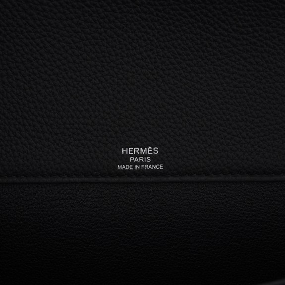 authentic-new-hermes-kelly-depec Hermès Kelly Depeches 25 Pouch Bag Black Galop D’Hermes Leather with Palladium Hardware