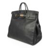Hermes Limited Edition Vintage HAC Birkin 50 Bag Black Fjord Leather with Brass Hardware