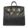 Hermes Limited Edition Vintage HAC Birkin 50 Bag Black Fjord Leather with Brass Hardware