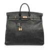 Hermes Limited Edition Vintage HAC Birkin 50 Bag Black Fjord Leather with Brass Hardware