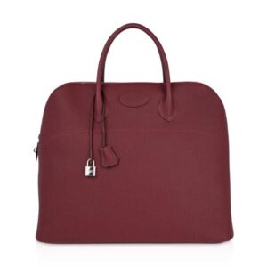 hermes-bolide-45-rouge-h-bag-for Hermès Bolide 45 Bag Rouge H Togo Leather with Palladium Hardware