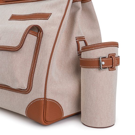 hermes-cargo-hac-40-gold-9 Hermes HAC 40 Cargo Gold Togo Toile Palladium Limited Edition Rare