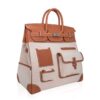 hermes-cargo-hac-40-gold-side Hermes HAC 40 Cargo Gold Togo Toile Palladium Limited Edition Rare