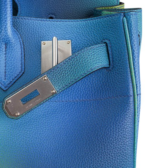 Hermes Cosmos Hac 40 Bag Blue Nuit Jaune de Naples Limited Edition