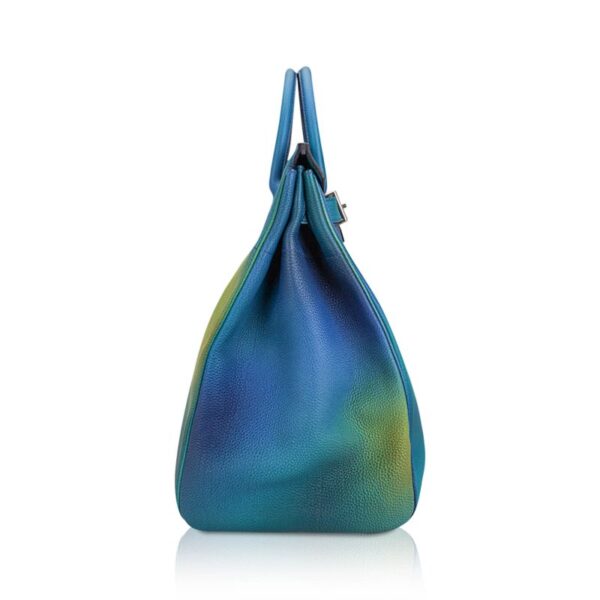 Hermes Cosmos Hac 40 Bag Blue Nuit Jaune de Naples Limited Edition