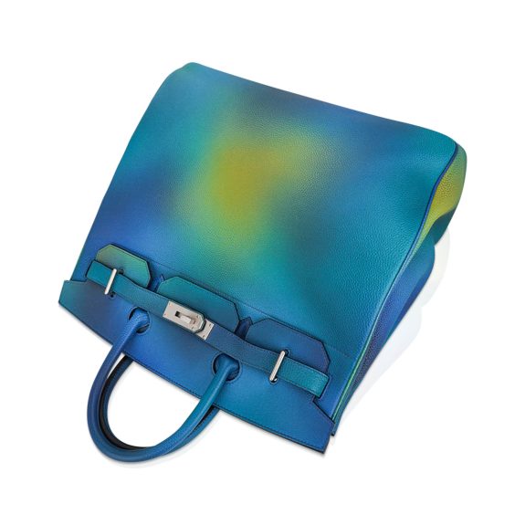 Hermes Cosmos Hac 40 Bag Blue Nuit Jaune de Naples Limited Edition