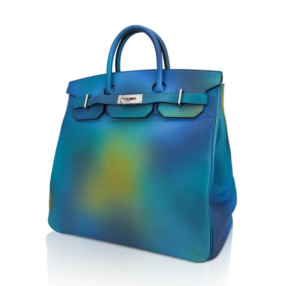 Hermes Cosmos Hac 40 Bag Blue Nuit Jaune de Naples Limited Edition