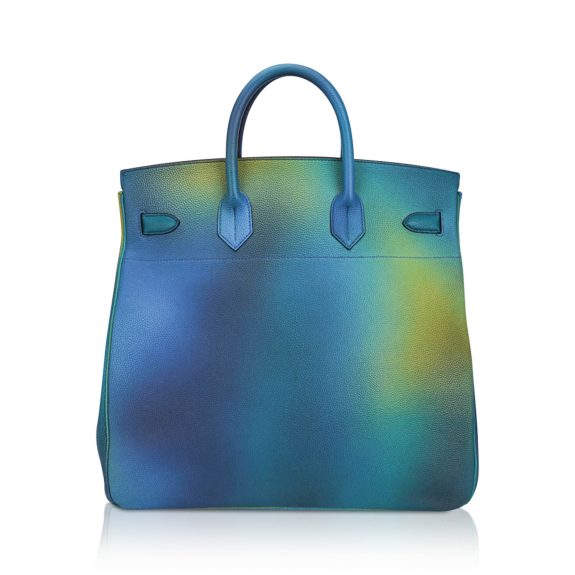 Hermes Cosmos Hac 40 Bag Blue Nuit Jaune de Naples Limited Edition
