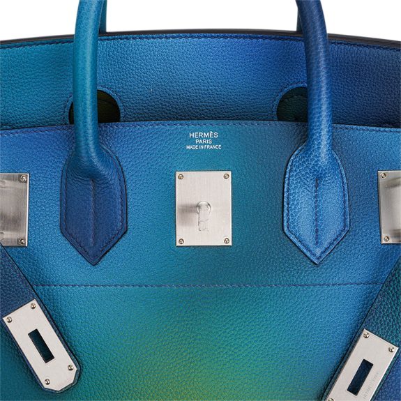 Hermes Cosmos Hac 40 Bag Blue Nuit Jaune de Naples Limited Edition