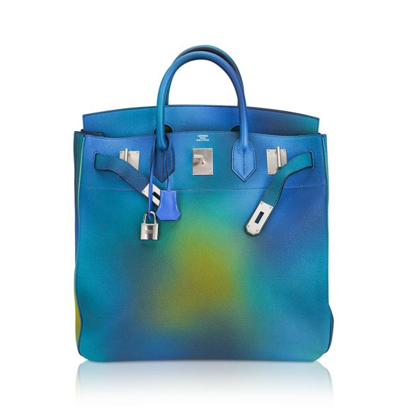 Hermes Cosmos Hac 40 Bag Blue Nuit Jaune de Naples Limited Edition