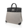 Hermes HAC Birkin 40 Bag Black Toile & Togo Leather with Palladium Hardware