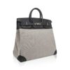 Hermes HAC Birkin 40 Bag Black Toile & Togo Leather with Palladium Hardware