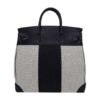 hermes-hac-40-flag-birkin-bag_10 Hermes Limited Edition HAC Birkin 40 Bag Flag H Toile Black with Palladium Hardware