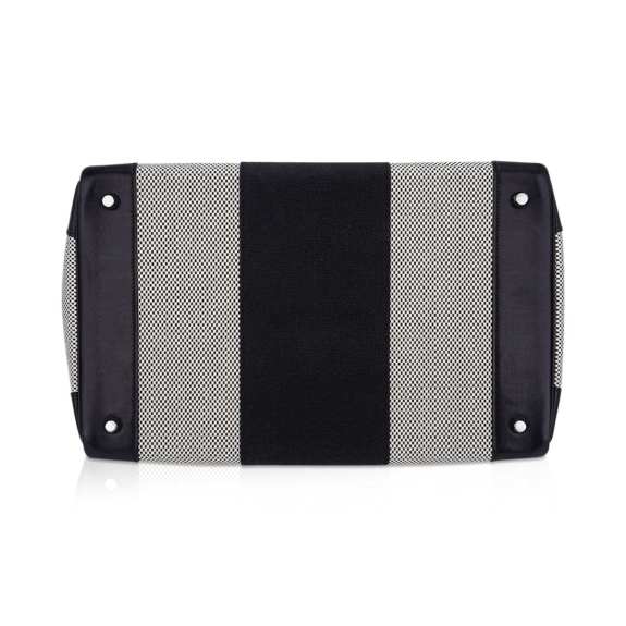 hermes-hac-40-flag-birkin-bag_14 Hermes Limited Edition HAC Birkin 40 Bag Flag H Toile Black with Palladium Hardware