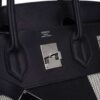 hermes-hac-40-flag-birkin-bag_18 Hermes Limited Edition HAC Birkin 40 Bag Flag H Toile Black with Palladium Hardware