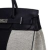 hermes-hac-40-flag-birkin-bag_7 Hermes Limited Edition HAC Birkin 40 Bag Flag H Toile Black with Palladium Hardware