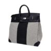hermes-hac-40-flag-birkin-bag_8 Hermes Limited Edition HAC Birkin 40 Bag Flag H Toile Black with Palladium Hardware