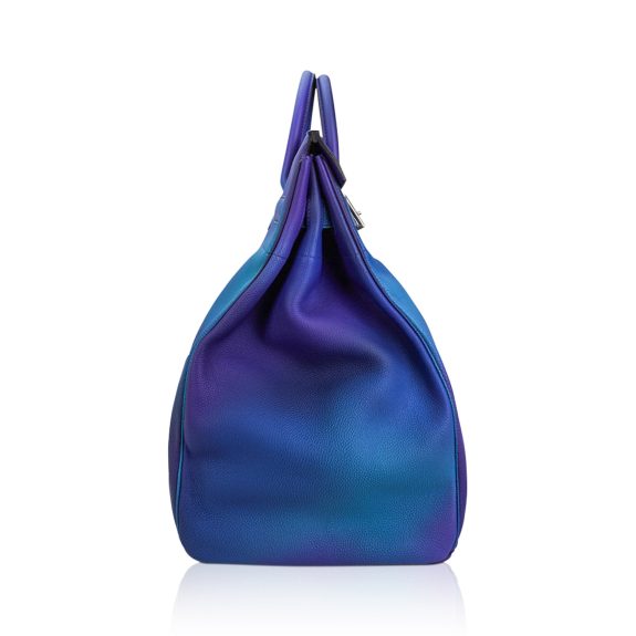 Hermes Hac 50 Cosmos Ombre Bag Togo Palladium Limited Edition Extremely Rare