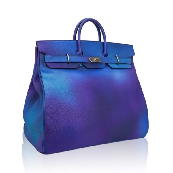 Hermes Hac 50 Cosmos Ombre Bag Togo Palladium Limited Edition Extremely Rare