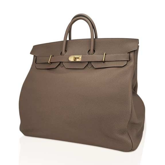 hermes-hac-50-etoupe-brass-hardw (3) Hermes HAC Birkin 50 Bag Etoupe Togo Leather with Brass Hardware