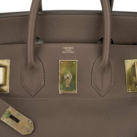 hermes-hac-50-etoupe-brass-hardw (8) Hermes HAC Birkin 50 Bag Etoupe Togo Leather with Brass Hardware