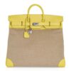 hermes-hac-50-lime-canvas-toile Hermes HAC Birkin 50 Bag Lime Evercolor & Ficelle Toile with Palladium Hardware
