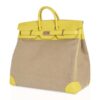 hermes-hac-50-lime-canvas-toile (2) Hermes HAC Birkin 50 Bag Lime Evercolor & Ficelle Toile with Palladium Hardware