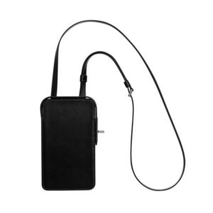 Hermès Limited Edition Hac A Box Phone Case Black Tadelakt Leather with Palladium Hardware