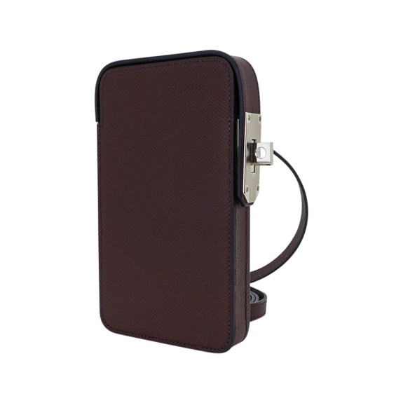hermes-hac-a-box-phone-case-for Hermès Limited Edition Hac A Box Phone Case Rouge Sellier Epsom Leather with Palladium Hardwar