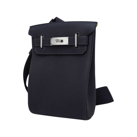 Hermès Hac a Dos PM Backpack Caban Tricolor Togo Leather with Palladium Hardware
