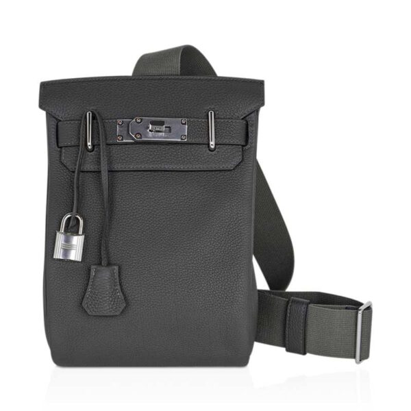 Hermès Hac a Dos PM Backpack Vert de Gris Togo Leather with Palladium Hardware