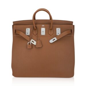 hermes-helium-hac-50-alezan-brus (1) Hermes Limited Edition Helium Hac 50 Bag Alezan Togo Leather Aluminum Hardware