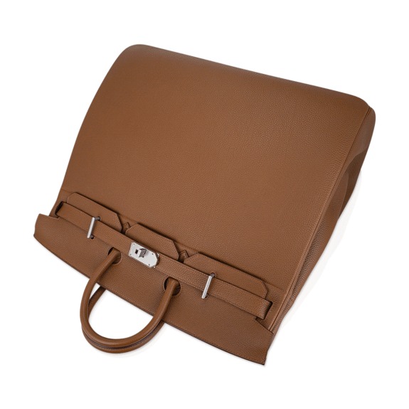Hermes Limited Edition Helium Hac 50 Bag Alezan Togo Leather Aluminum Hardware