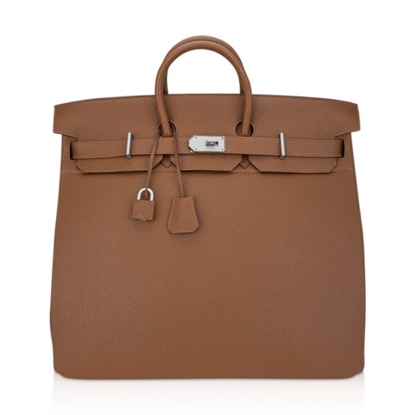 Hermes Limited Edition Helium Hac 50 Bag Alezan Togo Leather Aluminum Hardware