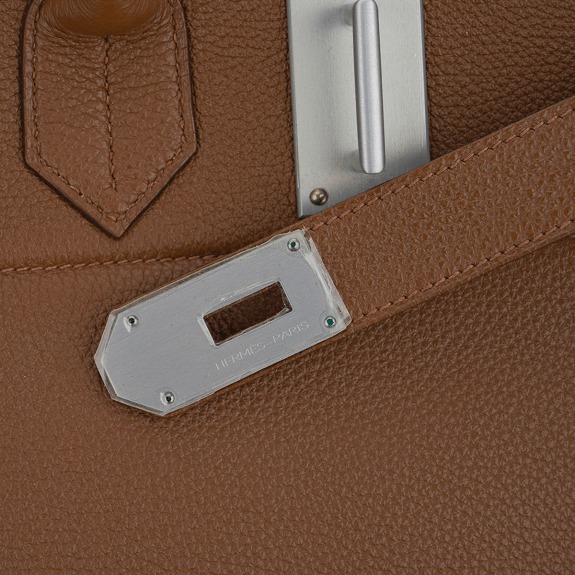 Hermes Limited Edition Helium Hac 50 Bag Alezan Togo Leather Aluminum Hardware
