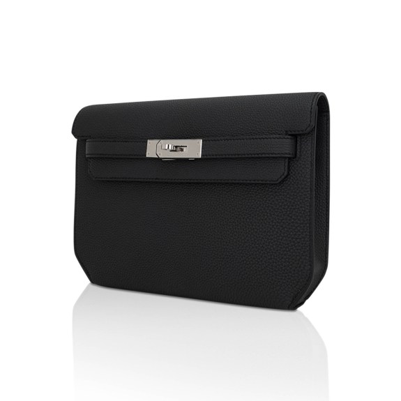 hermes-kelly-depeches-25-black-b (1) Hermès Kelly Depeches 25 Pouch Bag Black Galop D’Hermes Leather with Palladium Hardware