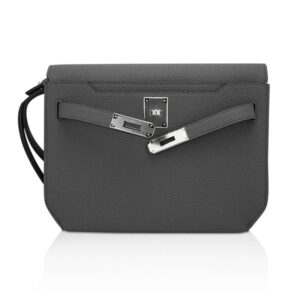 hermes-kelly-depeches-25-pouch-e Hermes Kelly Depeches 25 Pouch Bag Etain Togo Leather with Palladium Hardware