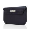 Hermes Kelly Depeches 25 Pouch Bag Blue Ocean Togo Leather with Palladium Hardware