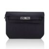 Hermes Kelly Depeches 25 Pouch Bag Blue Ocean Togo Leather with Palladium Hardware